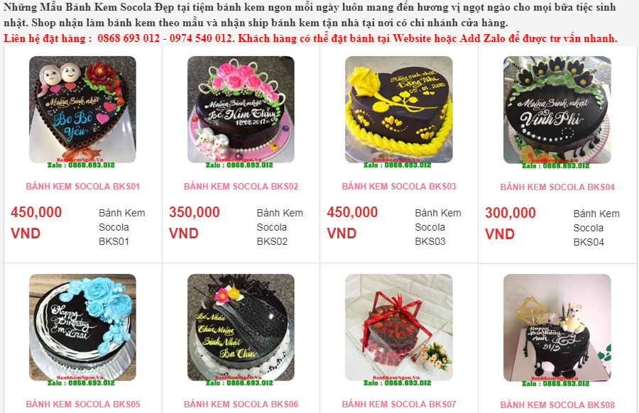 Bánh kem socola ở Bình Thuận