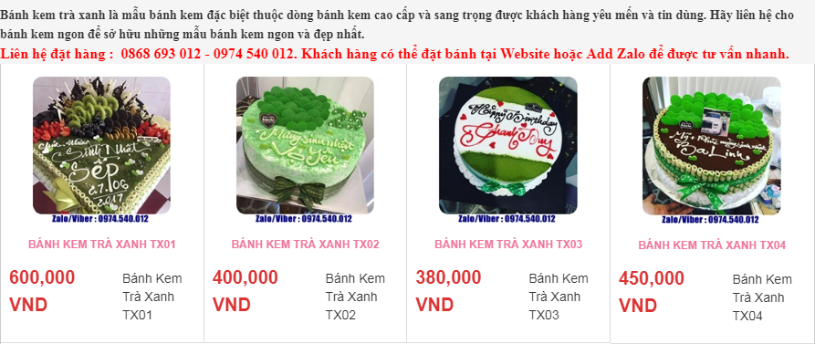 bánh kem trà xanh