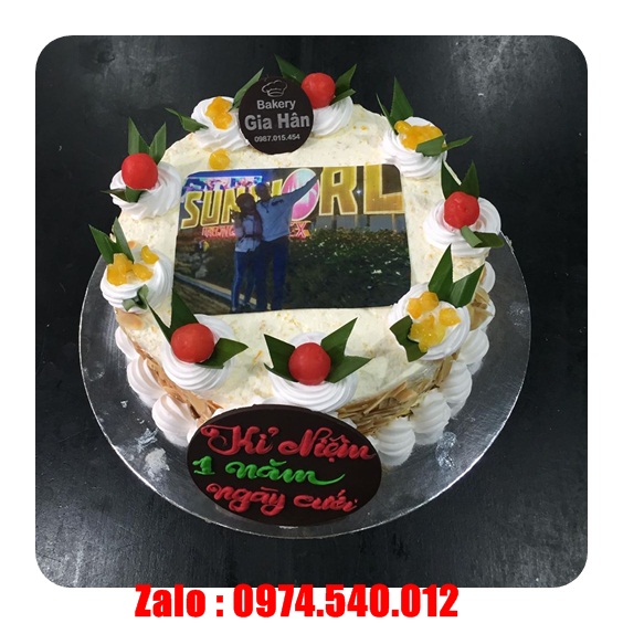 bánh kem bắp in ảnh