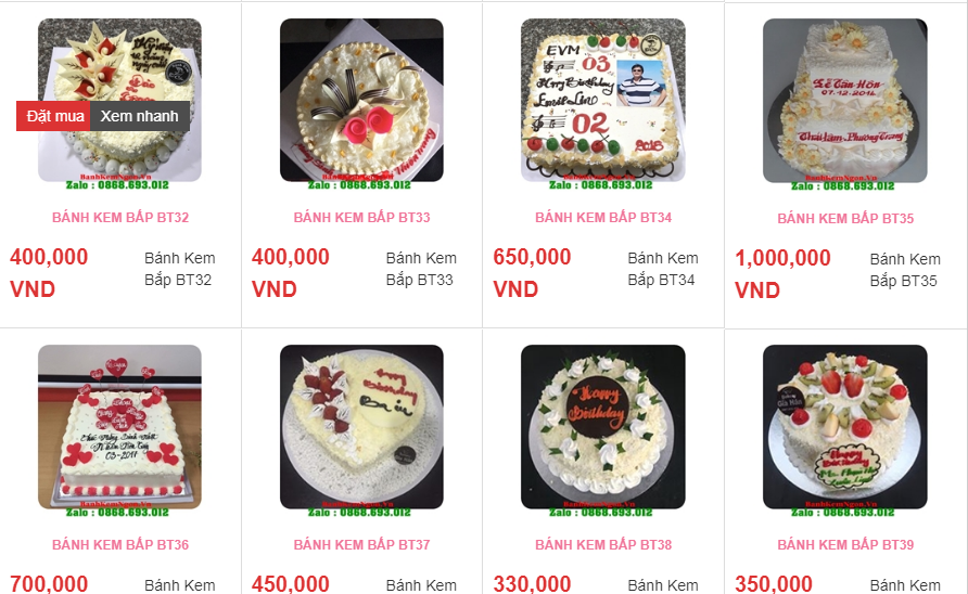 bánh kem bắp dĩ an