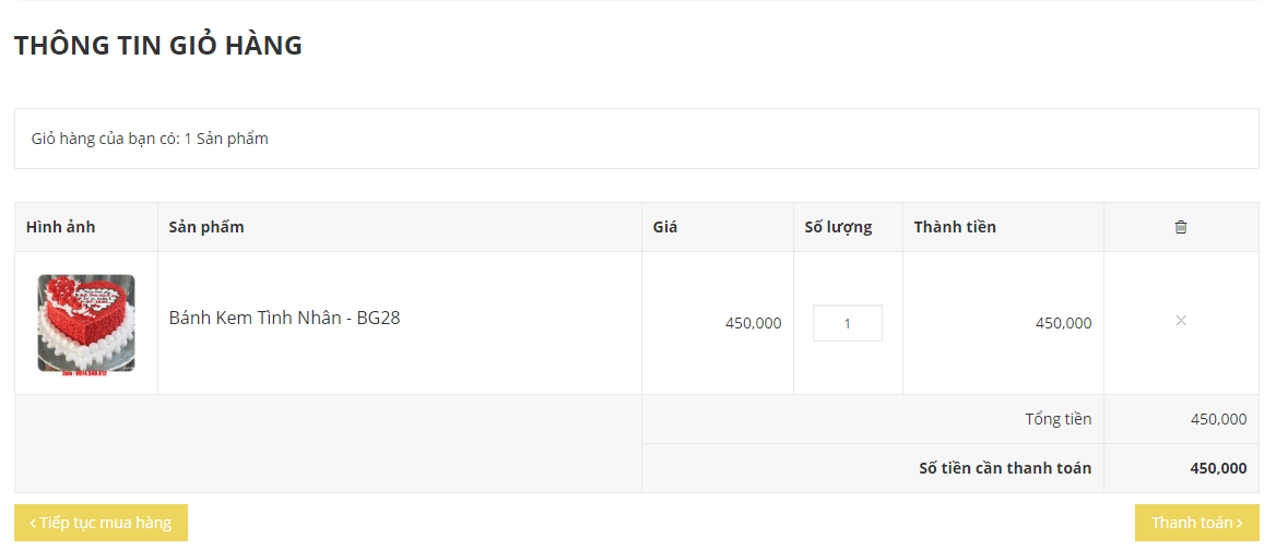 đặt bánh kem bắp ở sài gòn